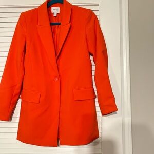 Nine West Vibrant Orange Women's Blazer Size XS Excellent Condition